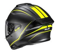 Casco de Moto Integral HJC C71 Designed Quez Negro Amarillo Mate con Visor Solar | Unisex Hombre y Mujer Homologado ECE 22.06 (M)