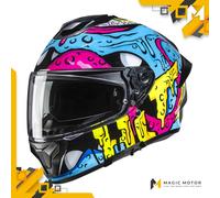 Casco de moto Integral HJC C71 XXL SQUEEZE Azul claro Pulido