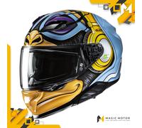 Casco de moto Integral HJC F71 S MONO DJ Azul claro