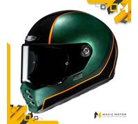 Casco de moto Integral HJC V10 L HODU Verde Pulido