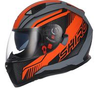 Casco de moto integral Shiro sh881 negro y naranja m