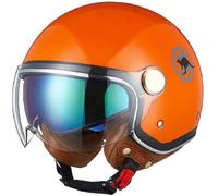 Casco de Moto Jet Abierto, Casco de Patinete con Doble Visera, Casco Moto de Scooter para Mujer Hombre Adultos, Casco De Motocicleta, Ciclomotor Casco