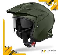 Casco de moto Jet Airoh KOMBAKT S SÓLIDO Verde