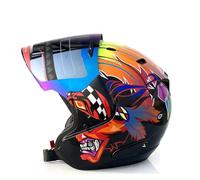 Casco de Moto Jet con certificación Dot Cascos clásico Ligero 3/4 Abierto con Visera ventilada y antivaho para Hombres y Mujeres Que conducen Motos de Turismo y Scooters