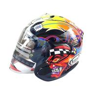 Casco de Moto Jet con certificación Dot Cascos clásico Ligero 3/4 Abierto con Visera ventilada y antivaho para Hombres y Mujeres Que conducen Motos de Turismo y Scooters