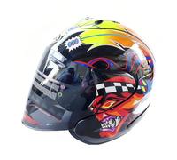 Casco de Moto Jet con certificación Dot Cascos clásico Ligero 3/4 Abierto con Visera ventilada y antivaho para Hombres y Mujeres Que conducen Motos de Turismo y Scooters