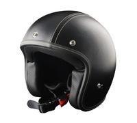 Casco de moto jet decorado con simil cuero. Homologado ECE