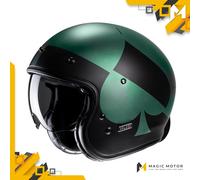 Casco de moto Jet HJC V31 M KUZ Verde Opaco