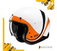 Casco de moto Jet HJC V31 XL EMGO Blanco Pulido