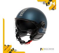 Casco de moto Jet MOMO Design FGTR EVO S SÓLIDO Azul