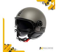 Casco de moto Jet MOMO Design FGTR EVO S SÓLIDO Plateado