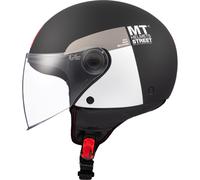 Casco de moto jet MT STREET INBOARD D2 negro mate-plata 2XS