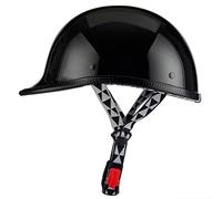 Casco de Moto Jet para Hombre Transpirable Casco Ciclomotor, Hombre Mujer Casco Scooter, Homologado ECE/Dot Cascos Moto Retro Abierto Cascos de Motocicleta Retro Estilo alemán 1,XXL=61-62cm