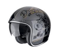 Casco de moto jet SCORPION BELFAST EVO DRIVE FAST Plata-Negro-Dorado