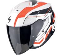 Casco de moto jet Scorpion EXO-Z1 VUE en blanco mate, rojo y negro XL