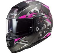 Casco de Moto LS2 FF397 Vector FT2 Stencil Titanium Purple, Negro/Púrpura, L