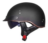 Casco de Moto Medio Abierto Estilo Retro Casco Moto Jet con Visera Casco de Motocicleta Casco Medio Certificado ECE Para Hombres Y Mujeres Adultos Half-Helme N,XL