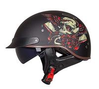 Casco de Moto Medio Abierto Estilo Retro Casco Moto Jet con Visera Casco de Motocicleta Casco Medio Certificado ECE Para Hombres Y Mujeres Adultos Half-Helme K,XL