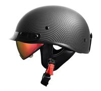 Casco De Moto Medio Abiertos Estilo Retro Cascos Moto Jet con Visera Casco De Motocicleta DOTECE Homologado para Hombres Y Mujeres Adultos Cascos Half-Helmet 1,XL:61-62CM
