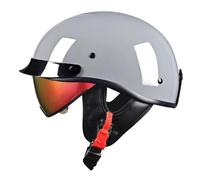 Casco De Moto Medio Abiertos Estilo Retro Cascos Moto Jet con Visera Casco De Motocicleta DOTECE Homologado para Hombres Y Mujeres Adultos Cascos Half-Helmet 18,L:59-60CM