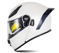 Casco de moto modular abatible con doble visera solar, casco integral homologado por ECE, para motocross, scooter, para adultos, hombres y mujeres. 1,XXL=63-64CM