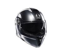Casco De Moto Modular AGV Streetmodular E2206 Resia Gris Mate/Plata/Rojo