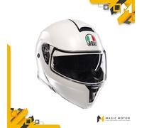 Casco de moto Modular AGV STREETMODULAR S Asunto Blanco