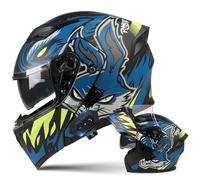Casco de Moto Modular Bluetooth, Casco Abatible con Doble Visera Doble Lente Sistema De Ventilación, ECE Homologado Adultos Hombres Mujeres Cascos Integrales Motocicleta