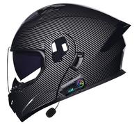 Casco De Moto Modular Bluetooth,Casco Abatible con Doble Visera Doble Lente Sistema De Ventilación, Integrado Casco De Moto para Mujeres Y Hombres ECE Homologado
