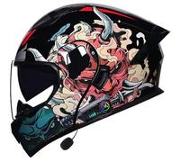 Casco De Moto Modular Bluetooth,Casco Abatible con Doble Visera Doble Lente Sistema De Ventilación, Integrado Casco De Moto para Mujeres Y Hombres ECE Homologado