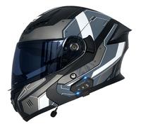 Casco De Moto Modular Bluetooth Cascos Integrado Modulares ECEDOT Homologado Casco Abatible Integrales con Doble Visera Cascos Motocicleta para Hombres Y Mujeres Adultos H,L:59-60CM