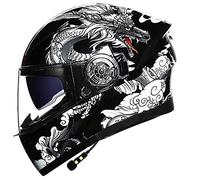 Casco De Moto Modular Bluetooth Integrado Casco Anticolisión Unisex para Adultos con Certificación Dot/ECE con Visera Solar Dual Y Altavoces Duales 54-63CM