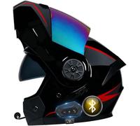 Casco De Moto Modular Bluetooth Integrado, ECE Homologado, Casco con Doble Visera Cascos De Motocicleta, Transpirable Y Cómodo, para Adultos, Mujeres Y Hombres.