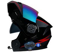 Casco De Moto Modular Bluetooth Integrado, ECE Homologado, con Doble Visera Cascos De Motocicleta, Transpirable Y Cómodo, para Adultos, Mujeres Y Hombres.