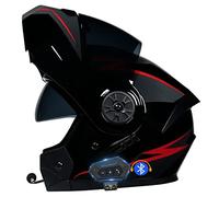 Casco De Moto Modular Bluetooth Integrado, ECE Homologado, con Doble Visera Cascos De Motocicleta, Transpirable Y Cómodo, para Adultos, Mujeres Y Hombres.