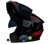 Casco De Moto Modular Bluetooth Integrado, para Adultos, Mujeres Y Hombres., ECE Homologado, Transpirable Y Cómodo, con Doble Visera Cascos De Motocicleta