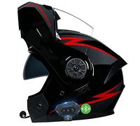 Casco De Moto Modular Bluetooth Integrado, para Adultos, Mujeres Y Hombres., ECE Homologado, Transpirable Y Cómodo, con Doble Visera Cascos De Motocicleta