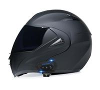 Casco de Moto Modular con Bluetooth, abatible, Integral, homologado por la ECE, con Doble Visera, Altavoz Integrado, micrófono y Respuesta automática. E,XS(53~54CM)
