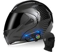 Casco de Moto Modular con Bluetooth Slot Integrado, ECE Homologado Casco Integrales Moto Jet Scooter para Mujer Hombre Adultos,con Doble Visera