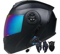 Casco de Moto Modular con Bluetooth Slot Integrado, ECE Homologado Casco Integrales Moto Jet Scooter para Mujer Hombre Adultos(C7,M(57~58CM))
