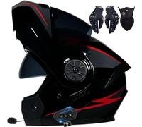 Casco de Moto Modular con Bluetooth Slot Integrado, ECE Homologado Casco Integrales Moto Jet Scooter para Mujer Hombre Adultos(C4,M(57~58CM))