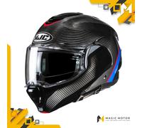 Casco de moto Modular HJC F100 CARBON XXL STAN Negro Pulido
