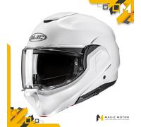 Casco de moto Modular HJC F100 M SOLID Blanco Pulido