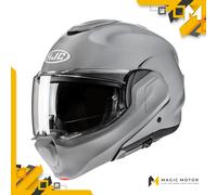 Casco de moto Modular HJC F100 M SOLID Gris Pulido