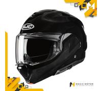 Casco de moto Modular HJC F100 XXL SÓLIDO Negro