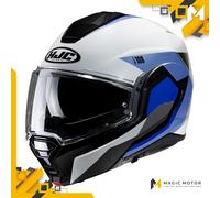 Casco de moto Modular HJC i100 S BESTON Azul Pulido