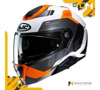 Casco de moto Modular HJC i91 L CARST Blanco Pulido