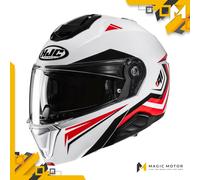 Casco de moto Modular HJC i91 L TRICO Blanco