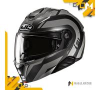Casco de moto Modular HJC i91 XXL ARVEN Gris Pulido