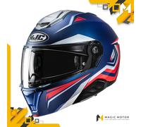 Casco de moto Modular HJC i91 XXL TRICUS Azul Opaco